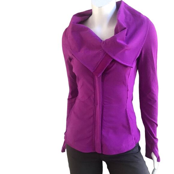 Lucy Athletic Purple Jacket Zip Snap Front with Thumbholes Women's Size XS - Picture 1 of 11
